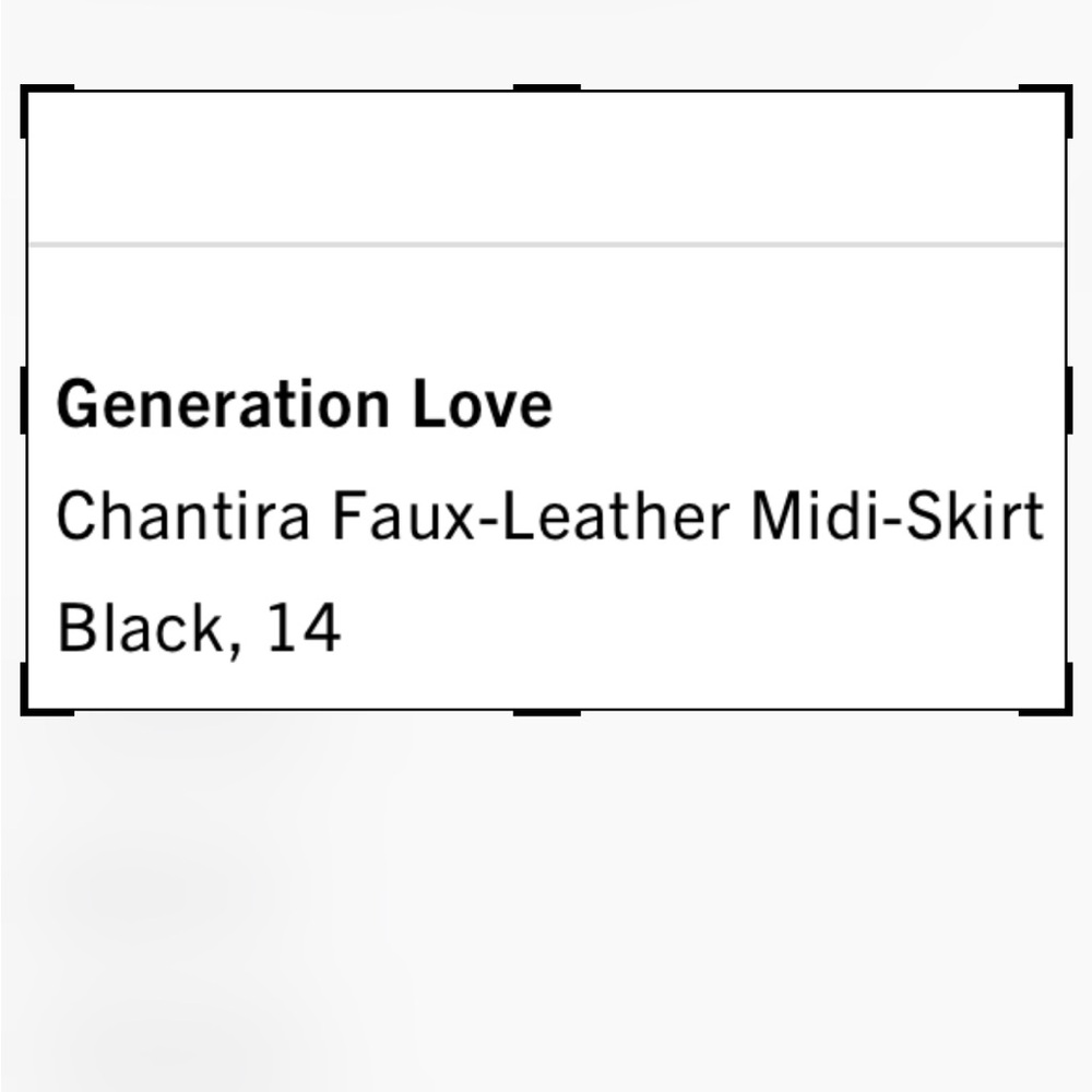 Generation Love Chantira Black Faux-Leather Midi Skirt